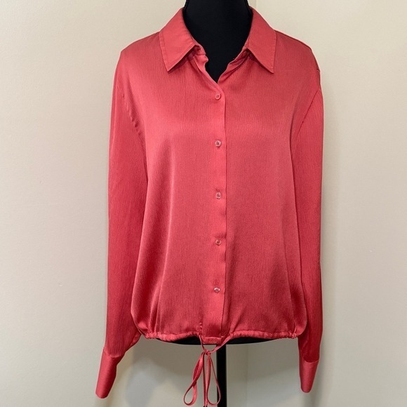 Donna Karan Tops - Donna Karan Coral Button-Down Blouse